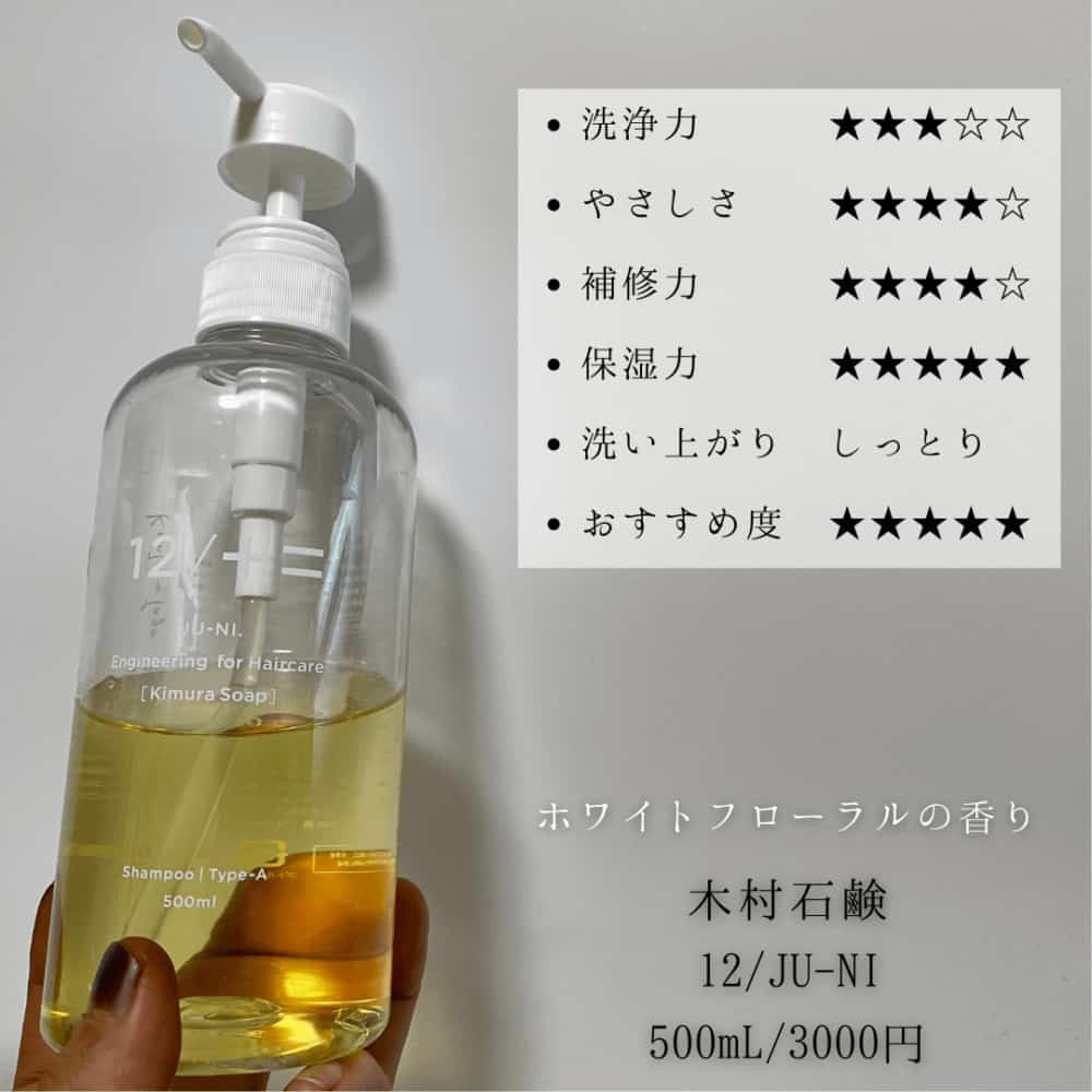 木村石鹸12/JU-NI（ジューニ）シャンプーの商品情報と評価